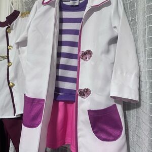 Disney Purple and White Striped Shirt with White Coat- Doc McStuffins